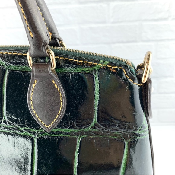 Dooney & Bourke Crocodile Embossed Leather Bucket Satchel Shoulder Bag - Picture 7 of 16